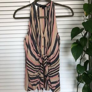 DREW sleeveless tie-front blouse, size S